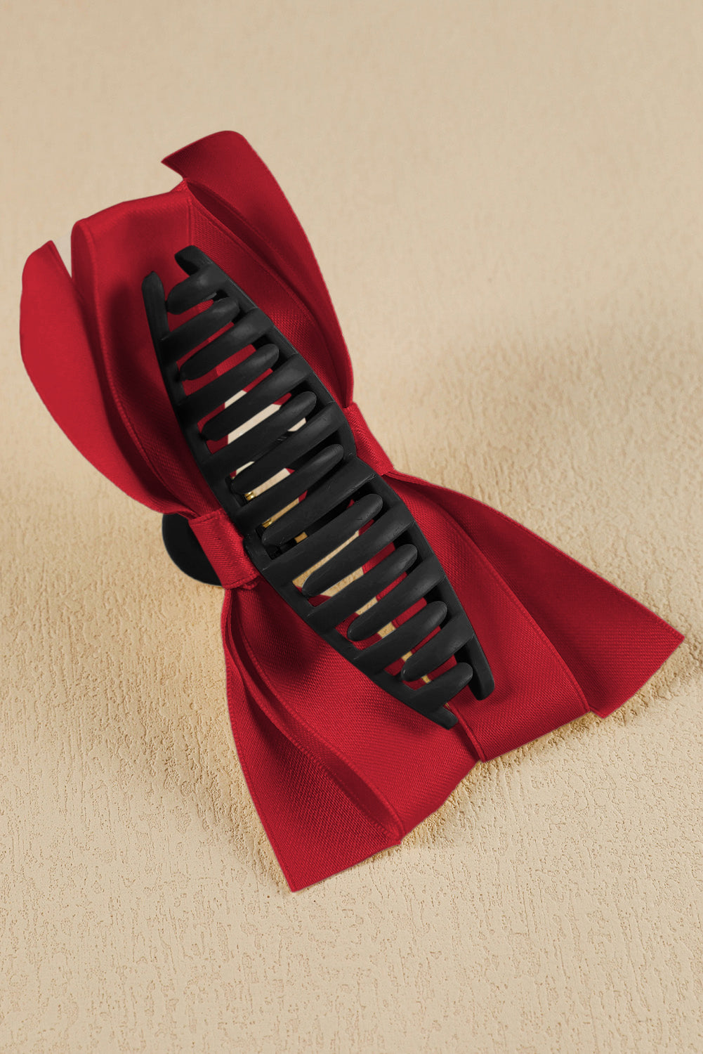 Fiery Red Bow Decor Large Hair Claw Clip