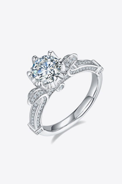 Adored 1 Carat Moissanite 925 Sterling Silver Ring Silver