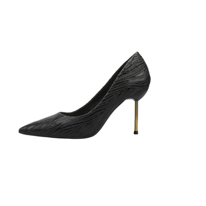 European and American Sexy Pointed High Heels Black