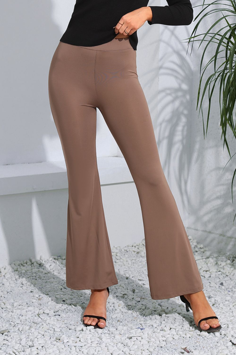 High Waist Long Flare Pants - Thandynie