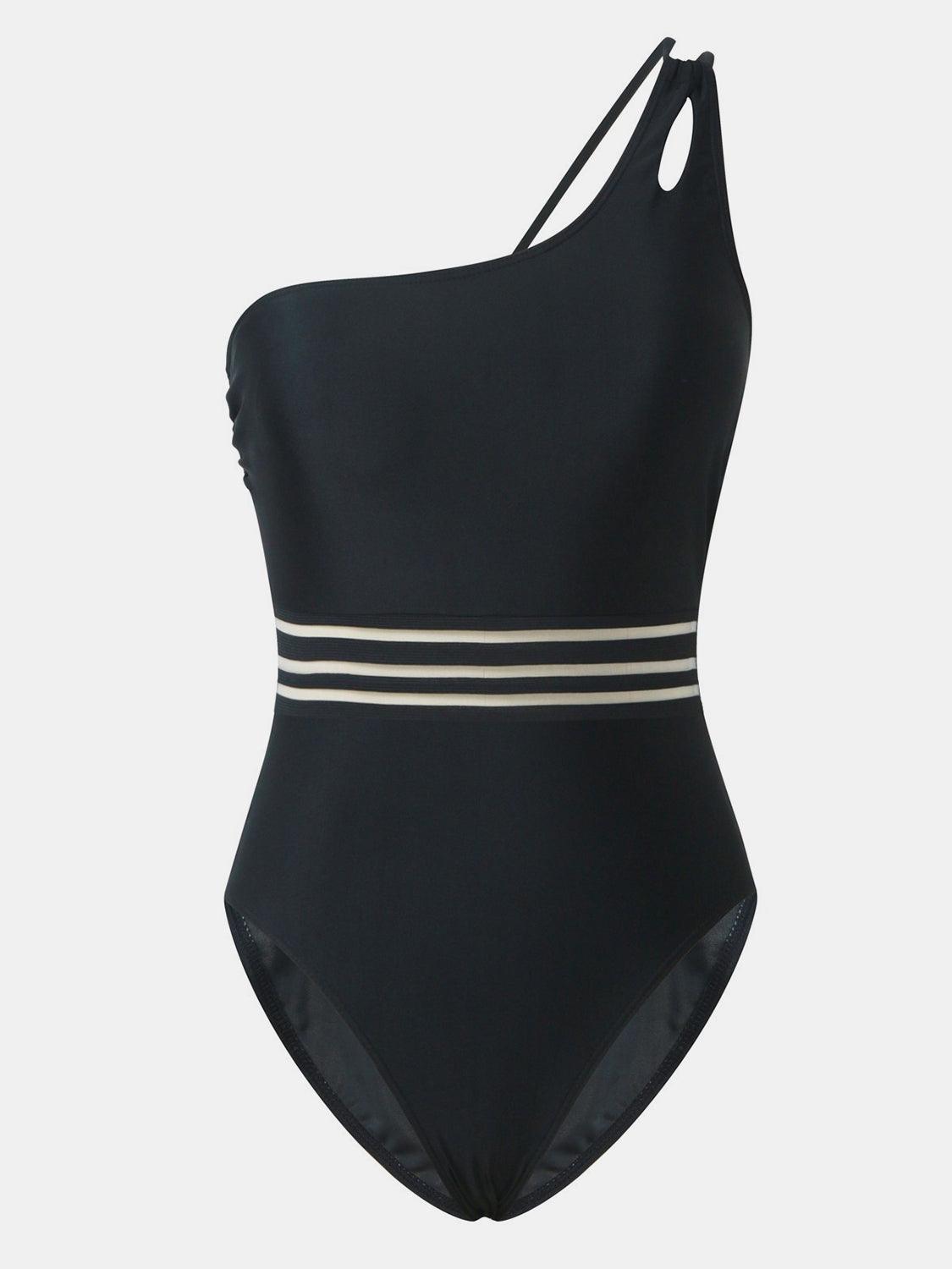 Sleek Cutout Single Shoulder One-Piece Swimsuit