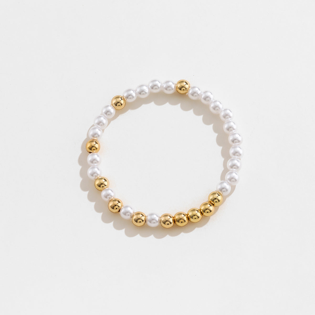 Gold-Plated Pearl Copper Bracelet Style B One Size