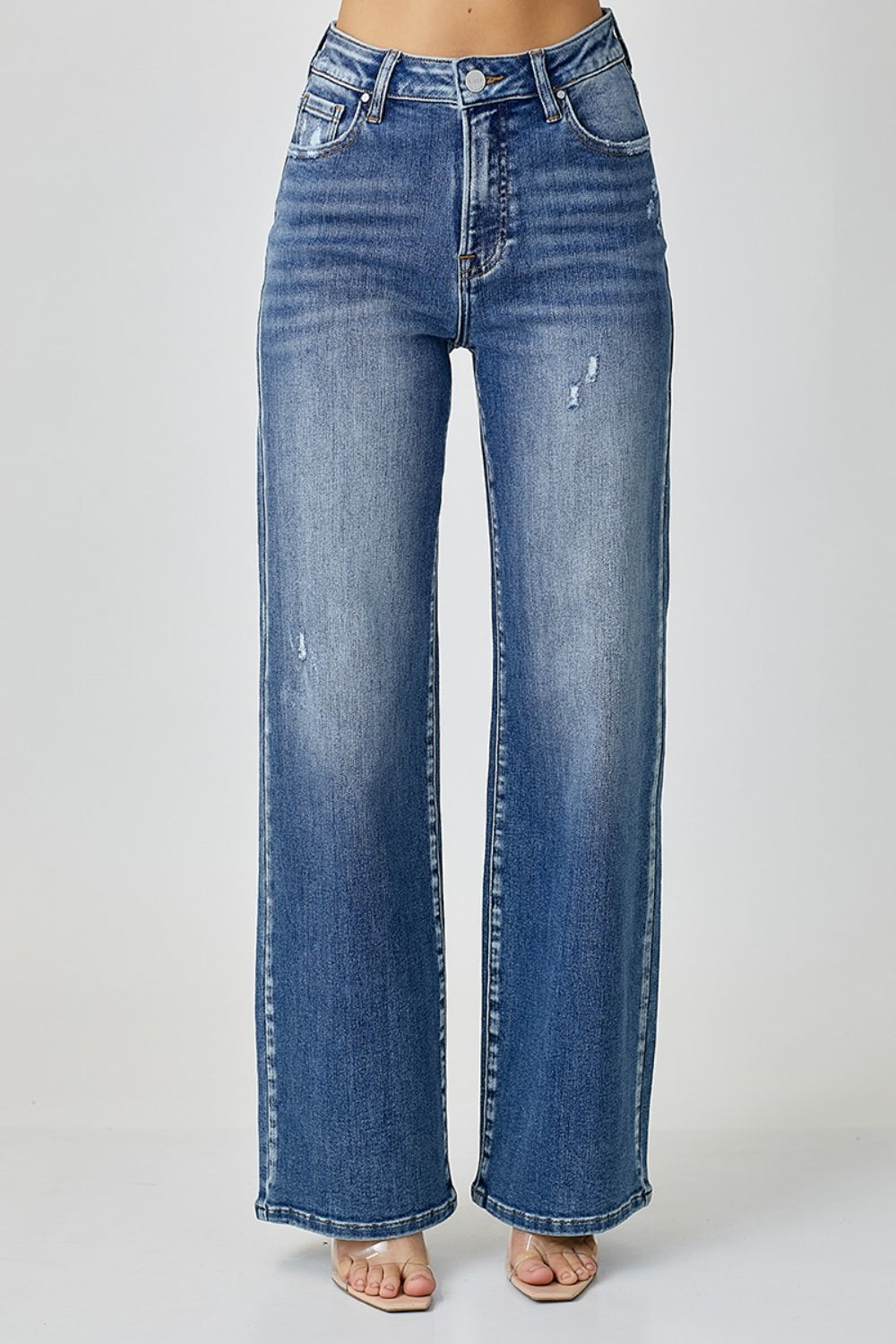 RISEN High Waist Wide Leg Jeans - Thandynie