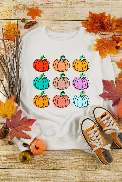 Pumpkin Graphic Long Sleeve Sweatshirt