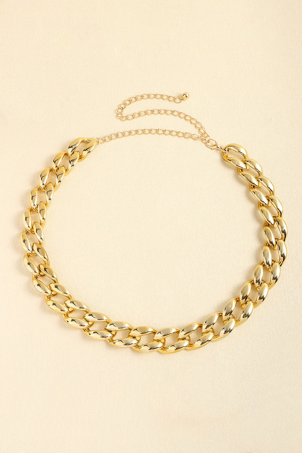 1" Width Acrylic Curb Chain Belt Gold One Size