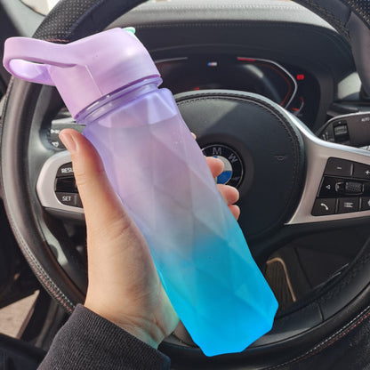 Spray Water Bottle For Girls Outdoor Sport Fitness Water Cup Large Capacity Spray Bottle Drinkware Travel Bottles Kitchen Gadgets Purple and blue gradient