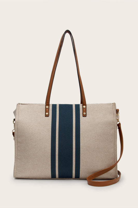 Striped Tote Bag Khaki One Size