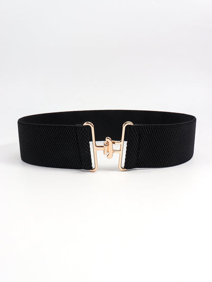 Elastic Wide Belt Black One Size