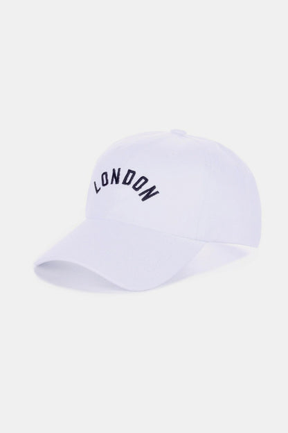 Zenana Embroidered City Baseball Cap London White One Size