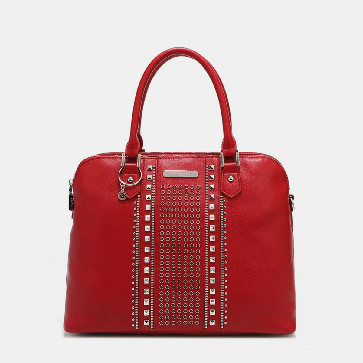 Nicole Lee USA Studded Decor Handbag Red One Size