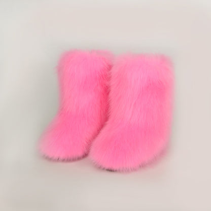 Thermal Fuzzy Platform Boots Fuchsia Pink