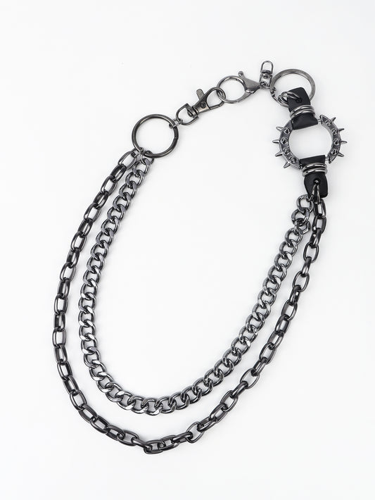 Punk Aluminium Chain Belt Black One Size