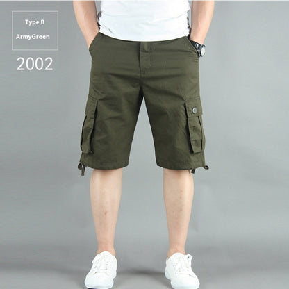 Summer Multi-pocket Workwear Shorts For Men 2002 Army Green