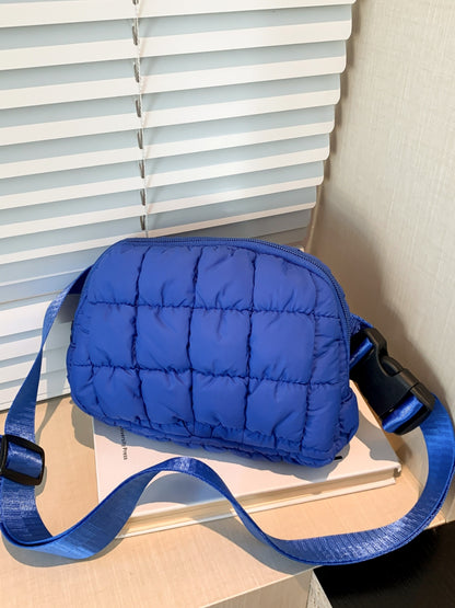 Bubble Texture Adjustable Strap Crossbody Bag Royal Blue One Size