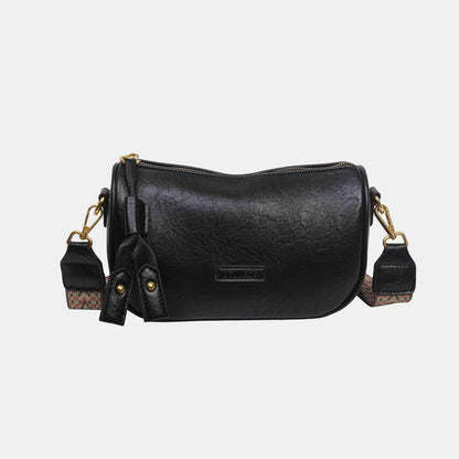 PU Leather Shoulder Bag Black One Size