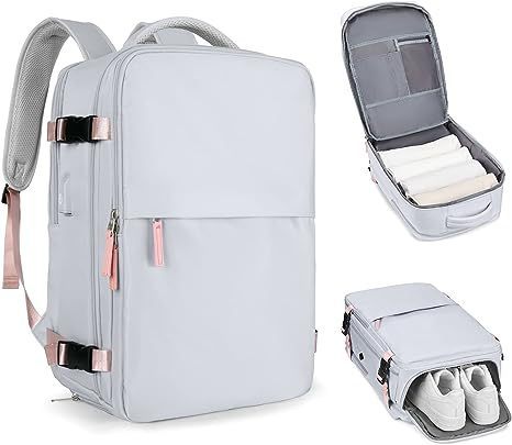 Large Capacity Lightweight Multifunctional Luggage Backpack Silver Gray 33x22x47CM