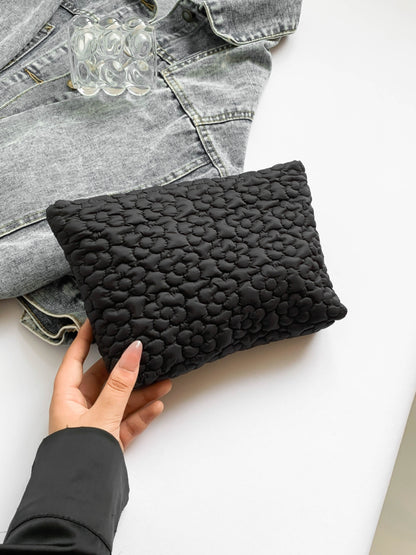 Flower Texture Polyester Clutch