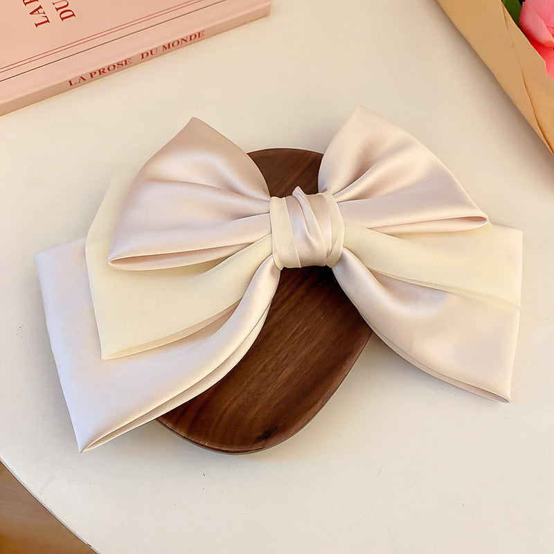 Bow Cloth Hair Clip Ivory One Size