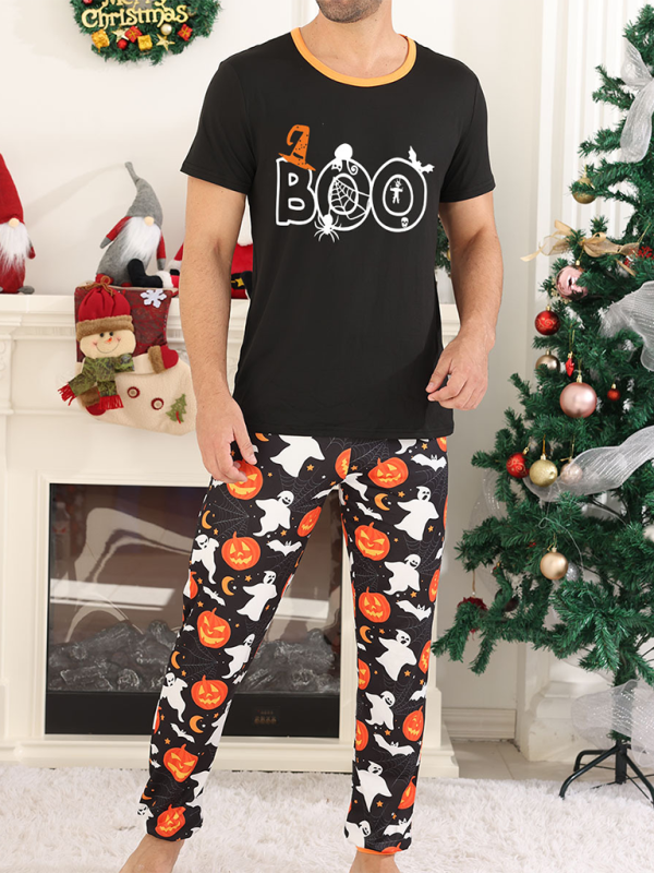 Halloween Christmas parent-child loungewear separates set two-piece pajamas short sleeves and long pants