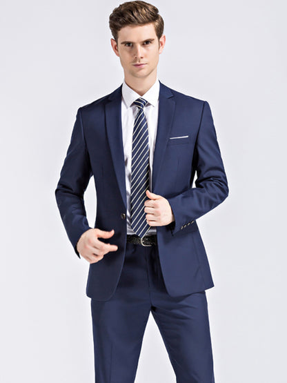 Men's Slim Fit Business Two Piece Suit Champlain color