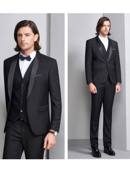 Men's Slim Fit Business Three-Piece Suit – Timeless Elegance for All Seasons