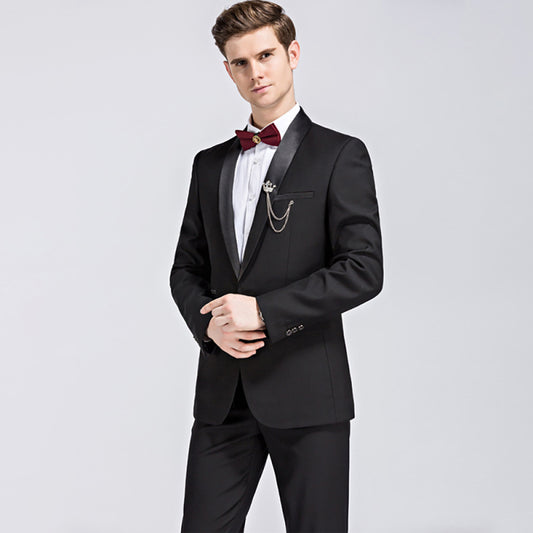 Men's Slim Business Three Piece Suit | Modern Fit Formal Attire Black