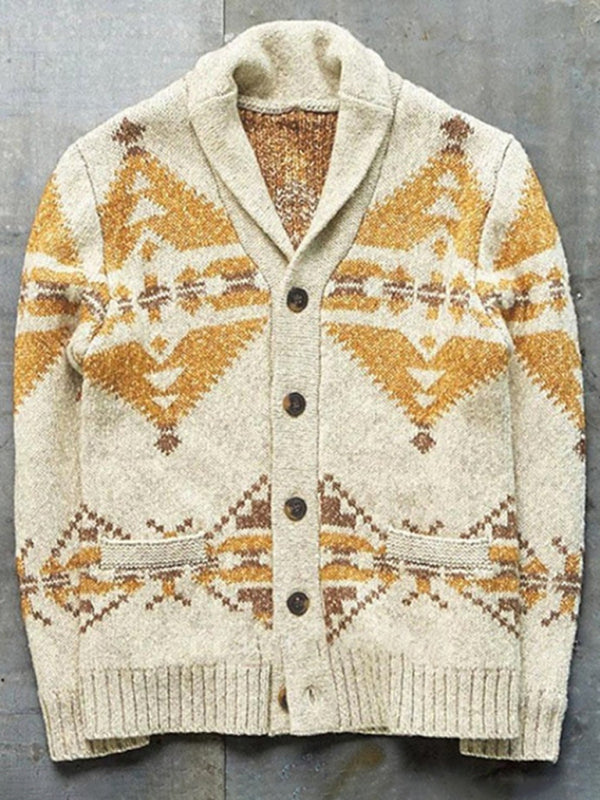 Men's Leisure Spring-Summer Folk-custom Sweater with Moderate Elasticity