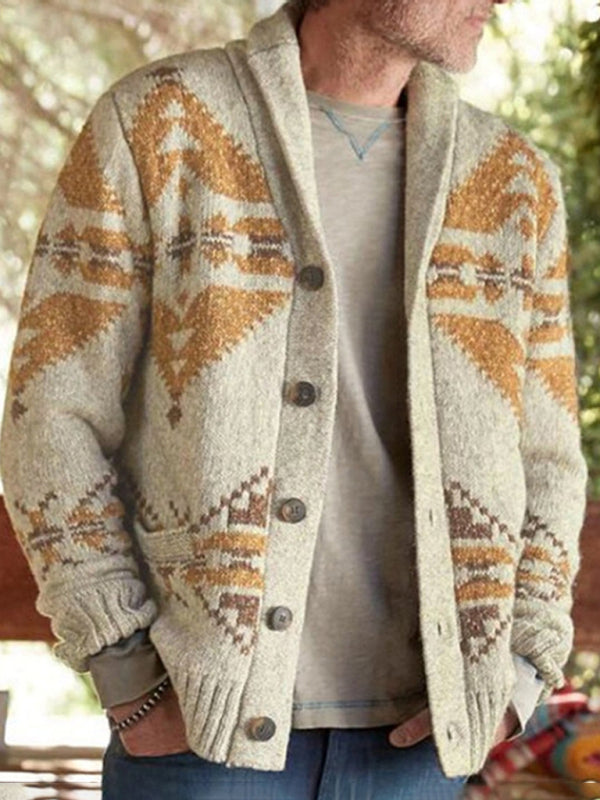 Men's Leisure Spring-Summer Folk-custom Sweater with Moderate Elasticity