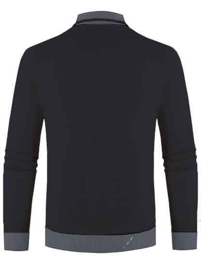 Men's new half turtleneck plus velvet slim long-sleeved sweater