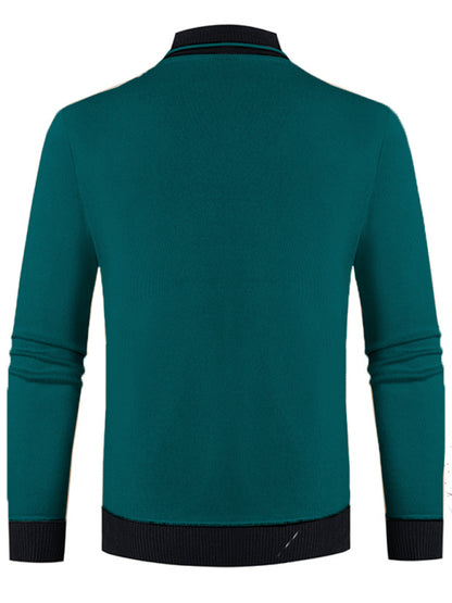 Men's new half turtleneck plus velvet slim long-sleeved sweater