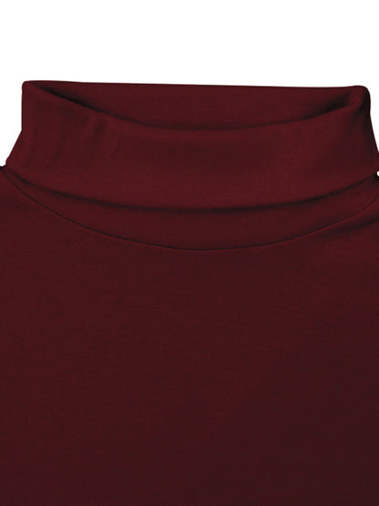 Men's Solid Color Turtleneck Long Sleeve T-Shirt