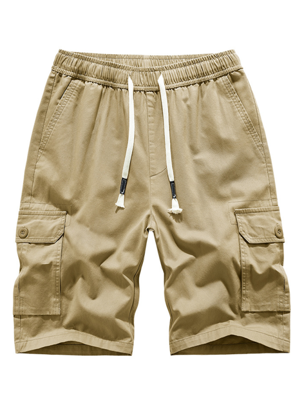 Men's Large Size Cotton Casual Pants Workwear Shorts Khaki