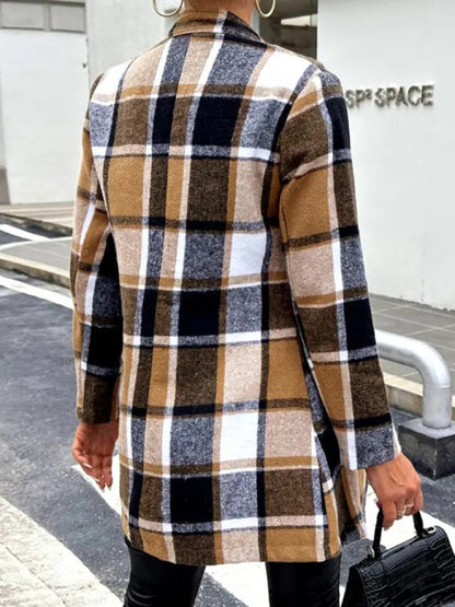 Women's new autumn and winter plaid woolen jacket