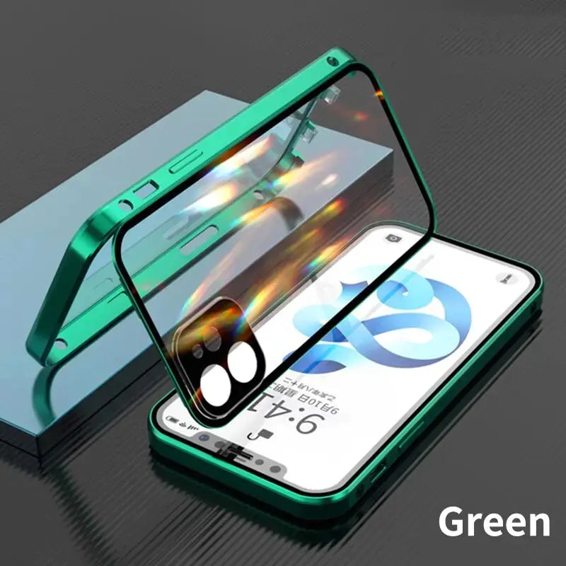 Magnetic Waterproof Adsorption Phone Case Green For iphone