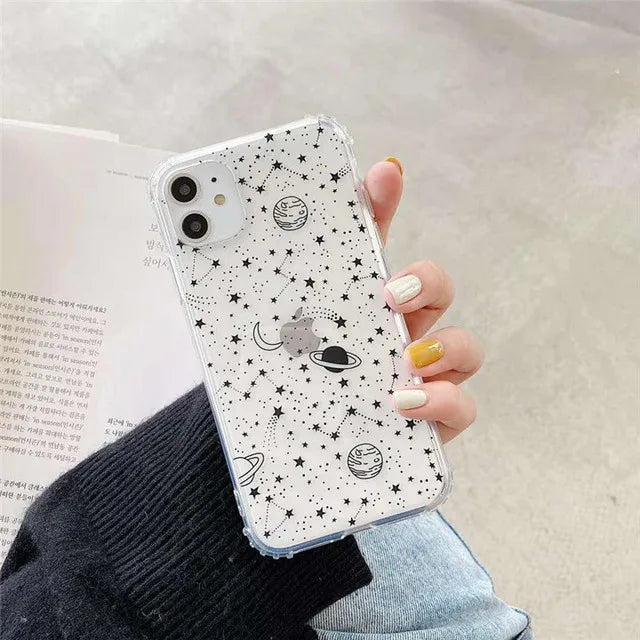 Clear Cosmos Phone Case Black