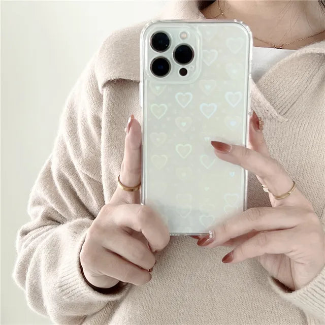 Gradient Love Heart Phone Case