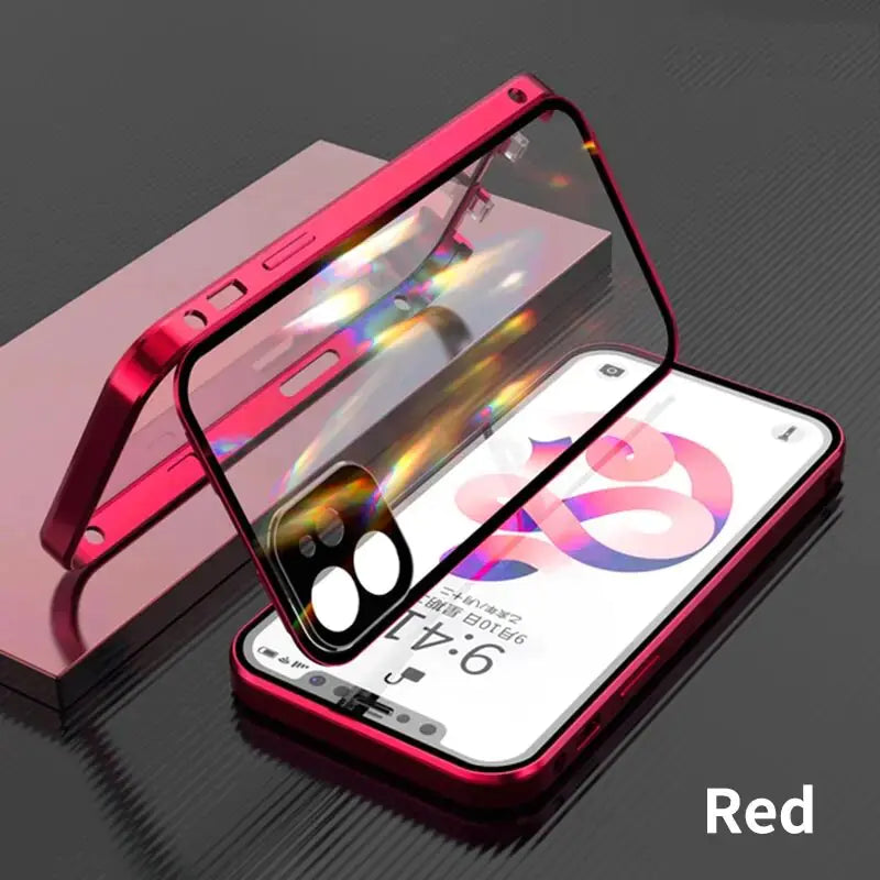 Magnetic Waterproof Adsorption Phone Case Red For iphone